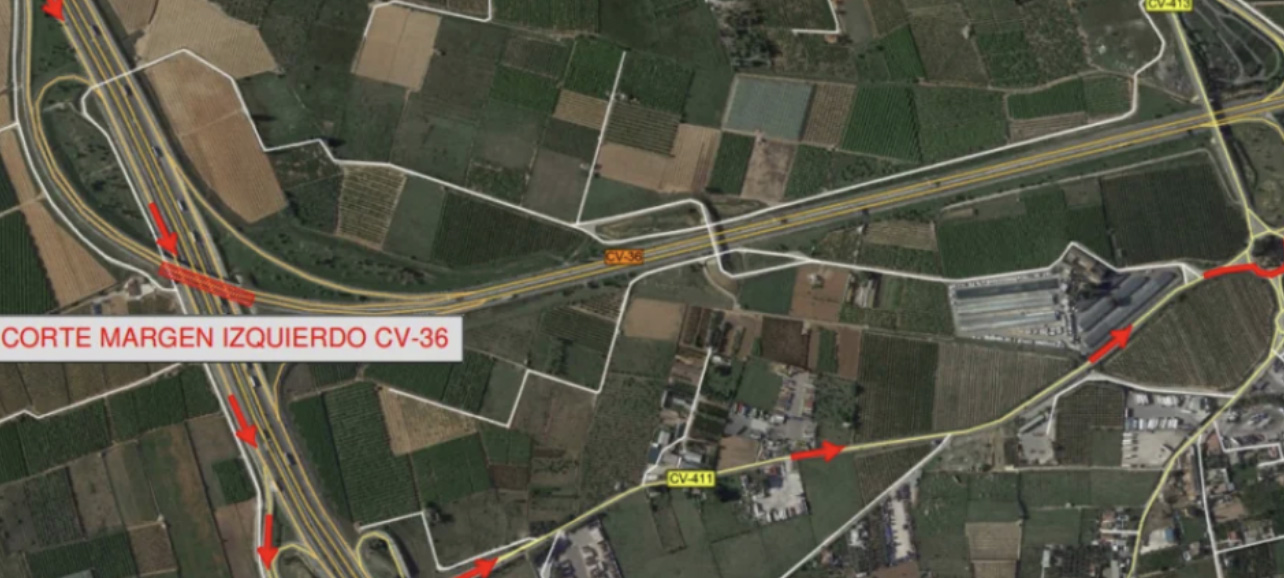 Desviaments de la CV-36 per obres al pont