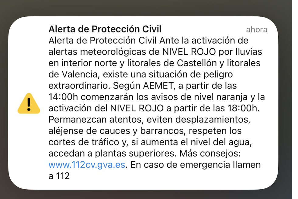 Alerta als mòbils per les pluges torrencials a partir de les 18 hores